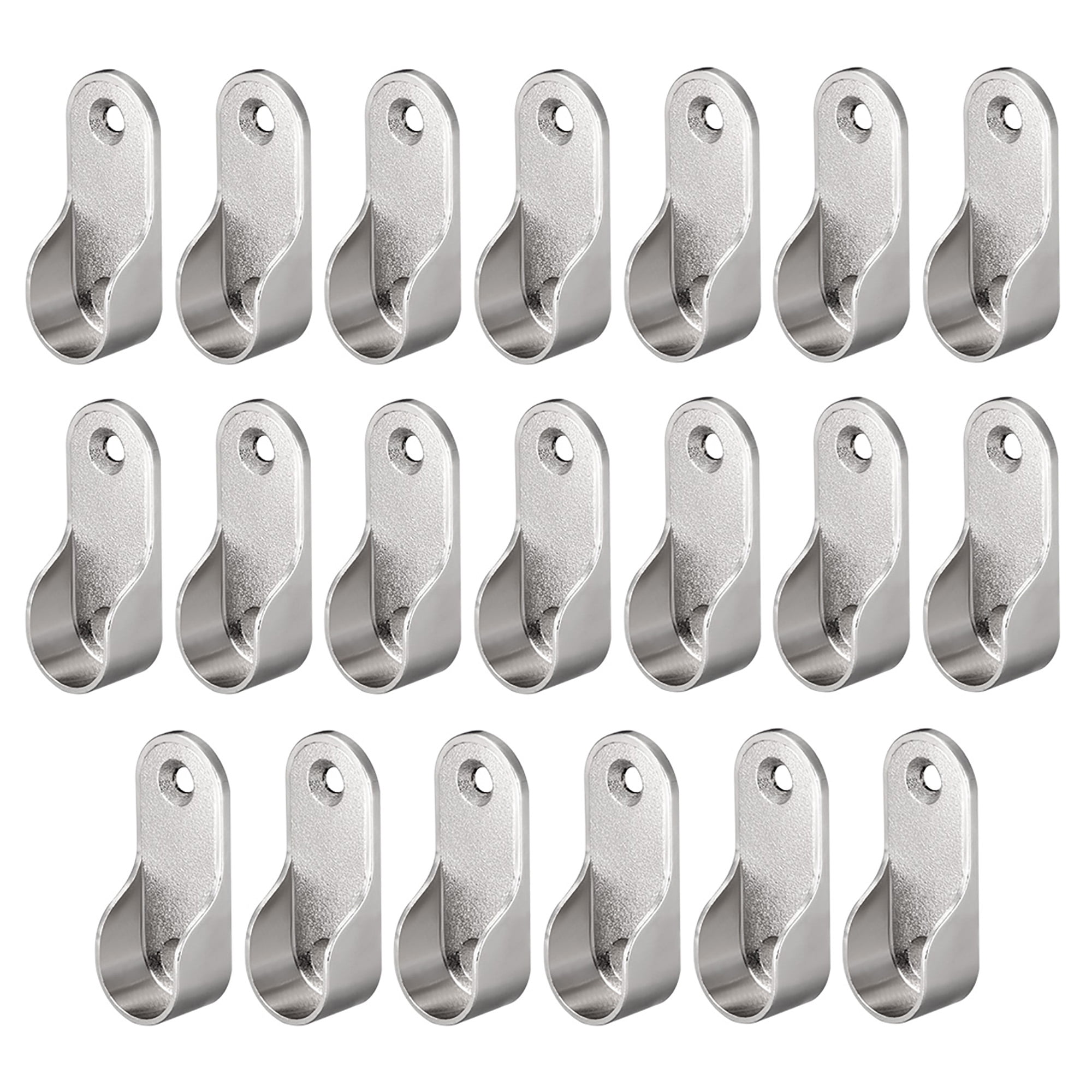 Oval Closet Rod End Supports, Fit Rod Dia 16.5mm 20 PCS Nickel