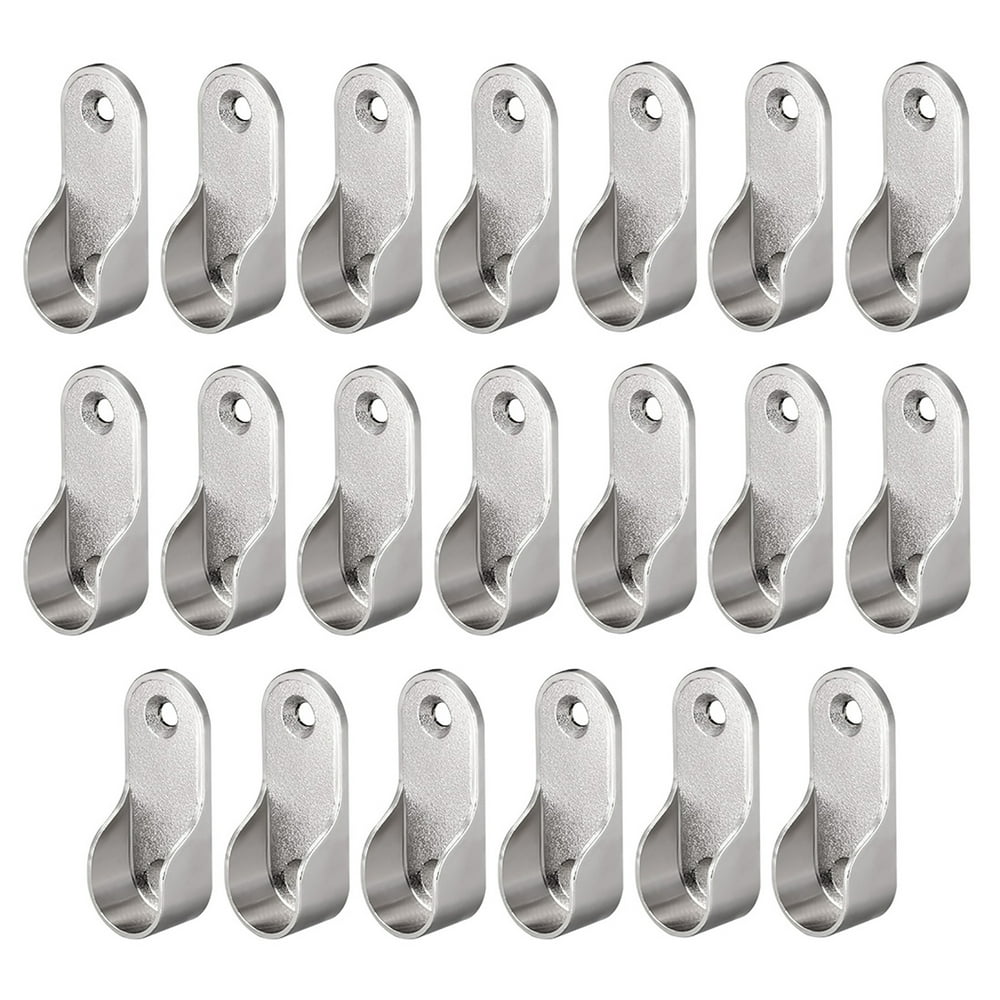 Oval Closet Rod End Supports, Fit Rod Dia 16.5mm 20 PCS Nickel