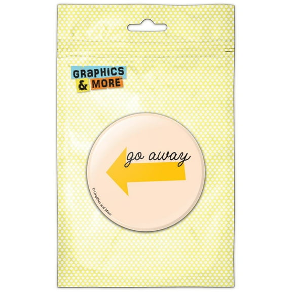 Go Away Arrow Orange Pinback Button Pin Badge