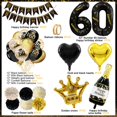 thumbnail image 3 of SPECOOL 60th Black Gold and Black Birthday Decorations for Men Women, Happy Birthday Banner, Tissue Flowers, Metallic Black Gold Birthday Party Balloons for 60 Years Old Happy Birthday Party, 3 of 7