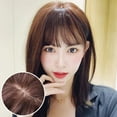 thumbnail image 3 of 1pc Fashion 3d Air Bangs Human Hair Topper Extension Invisible Seamless Thin Neat Air Bangs Synthetic Hair Clip Hair On The Temples, 3 of 10