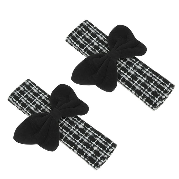 Cojín para cinturón de seguridad negro y blanco de Bargains Únicos, poliéster y lino de algodón, 23 cm, cojín para correa de cinturón de seguridad, 2 Pcs