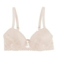 thumbnail image 6 of Telankuip Women's Push up Front Closure Bras for Women Racerback Front Hook Lightweight Bras Lace Thin Padded Underwire Supportive Plunge Floral Printed Bralettes Beige 75C, 6 of 6