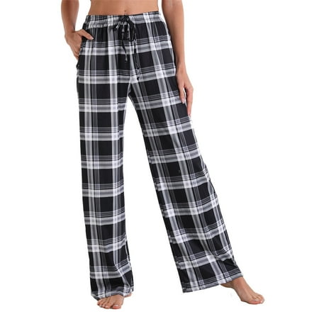 

Women s Cotton Pajama Pants Loose Print Loungewear Bottoms Elastic Waistband with Drawstring Trouser Sleepwear