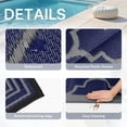 thumbnail image 3 of DEORAB Outdoor Rugs Waterproof Plastic Straw Mat 8'x10' Reversible for RV Patio Deck Beach Blue & Grey, 3 of 8