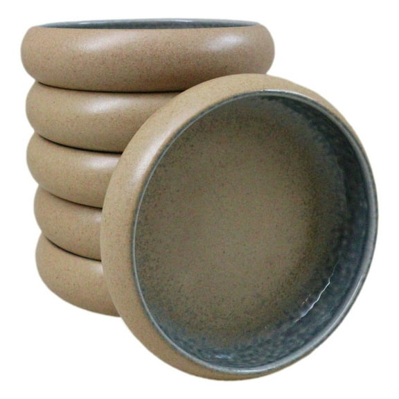 Pack of 6 Ao Nagashi River Round Appetizer Salad Banchan Deep Dish Plates 5"D