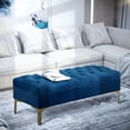 thumbnail image 2 of HOMCOM Velvet Upholstered Bench Button Tufted End of Bed Bench for Bedroom, 2 of 10