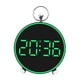 thumbnail image 2 of Reloj despertador digital de mesa con función de 12/24 horas para colgar en la pared con luz ambiental. Verde, 2 of 9
