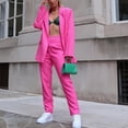 thumbnail image 2 of Womens 2 Piece Suits Set Business Office One Button Blazer  Casual Long Sleeve Pant Suit Set, 2 of 7