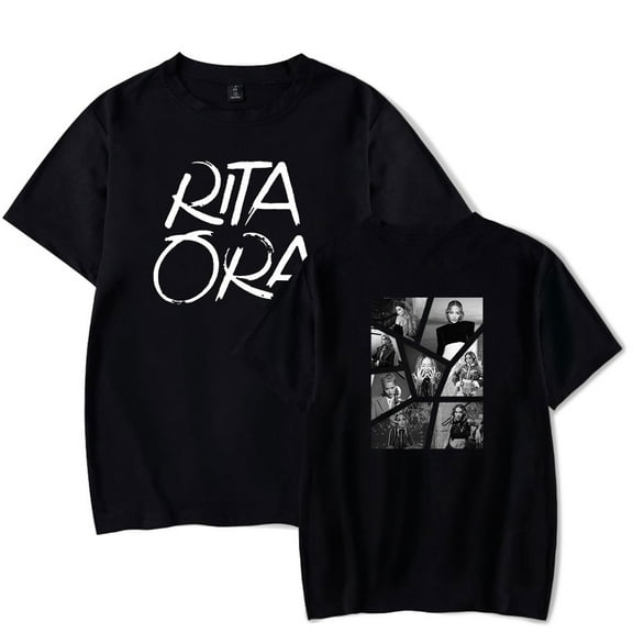 Rita Ora Loose summer hip-hop rap women's men's short sleeved T-shirt top