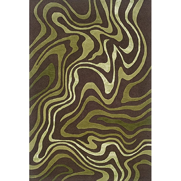 Sphinx Utopia Area Rug 84121 Brown Abstract Waves 10' x 13' Rectangle