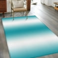 thumbnail image 4 of Turquoise White Ombre 3x5 Area Rugs, Abstract Art Modern Teal Gradient Non-Skid Rubber Backing Large Rectangle Rugs - Living Room Bedroom Home Office, Indoor Floor Mat Carpets Washable Rug, 4 of 9