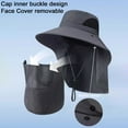 thumbnail image 5 of Xinwanna Wide Brim Sun Hat for Men Women Quick Dry UPF 50+ Fishing Hat with Face Guard And Neck Flap for Outdoor Hiking Travel Beach (Light Grey,One Size), 5 of 13