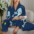 thumbnail image 6 of Lsque Space Dinosaur Pattern Long Sleeve Pajama Set for Women - Soft 2-Piece Sleepwear and Loungewear Set with Pockets, Comfy Nightwear-Large, 6 of 7