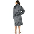 thumbnail image 3 of PAVILIA Womens Housecoat Zip Robe, Fleece Zip Up Front Robe Bathrobe, Plush Warm Zipper House Coat Lounger for Women Ladies Elderly with Satin Trim, Pockets, Long - Dark Gray (Large/X-Large), 3 of 10