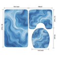 thumbnail image 3 of Blue White Tie Dye Swirl Pattern Bathroom Rugs Sets 3 Piece,Toilet Cover Set,Absorbent Non Slip Bathroom Mats Sets with U-Shaped Contour Rug Toilet Rug Set, 3 of 5