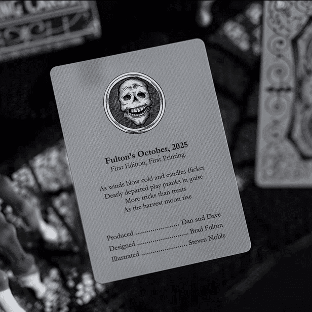 FULTONS OCTOBER TOMBSTONE GREY PLAYING CARDS by Fulton