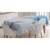 Winter Tablecloth, Skier Skiing Downhill in High Mountains Extreme Winter Sports Hobby Activity, Rectangular Table Cover for Dining Room Kitchen, 60 X 84 Inches, Blue White Yellow, by Ambesonne