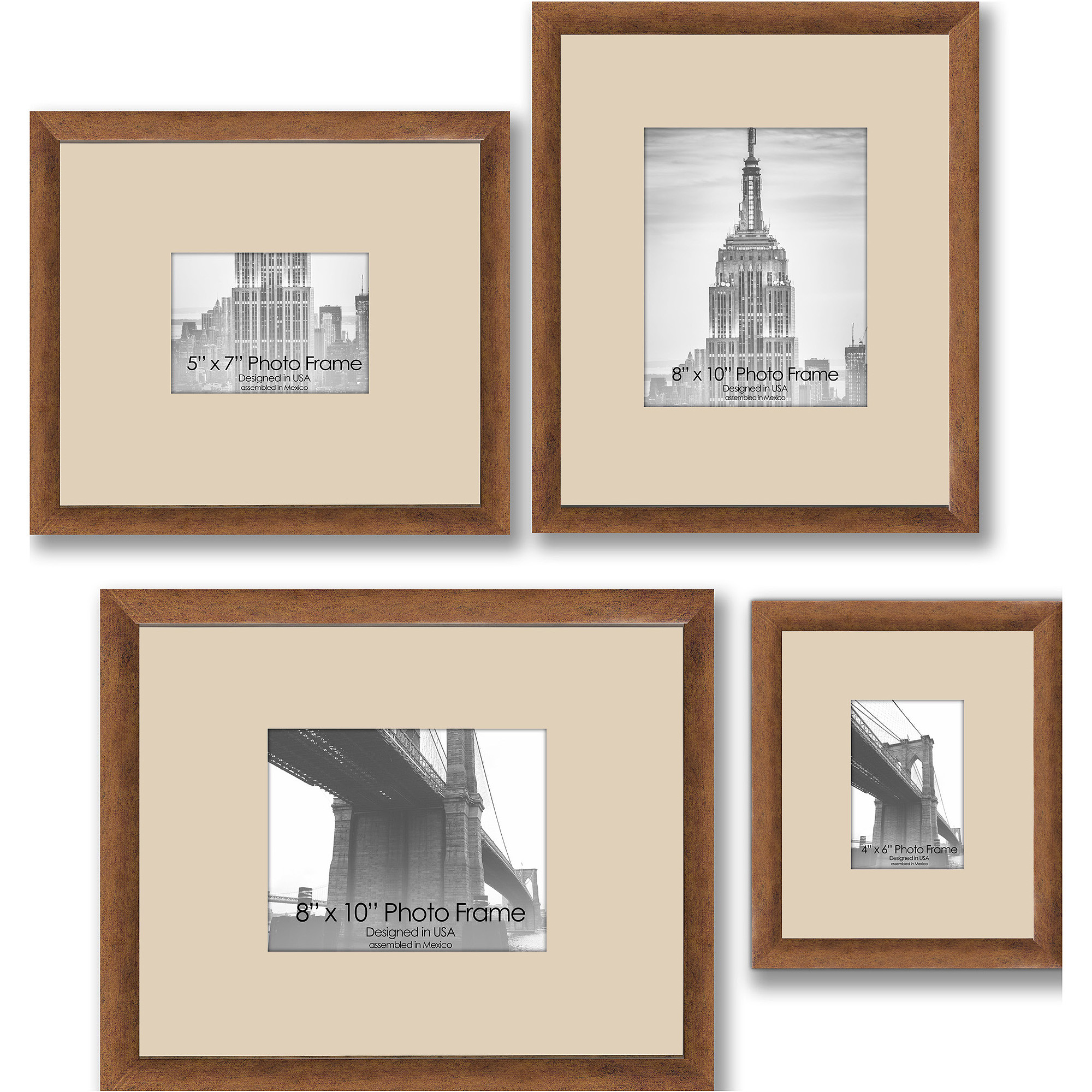 Gallery Frames, Set of 4, Gold