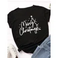 thumbnail image 1 of Camiseta con estampado de árbol de Navidad para Mujer, blusa holgada de manga corta con cuello redondo para Mujer, ropa para Mujer, 1 of 4