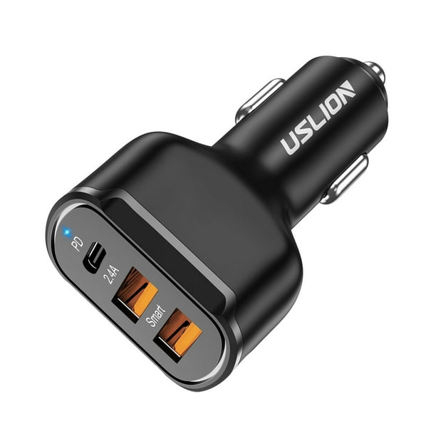 30W PD USB C Car Charger Quick Charge Dual Port Phone Charger 