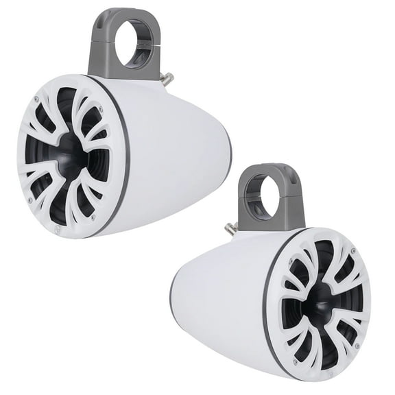 AudioPipe Pair of White 8" 125 W RMS 4-Ohm Weatherproof Marine Tower Speakers