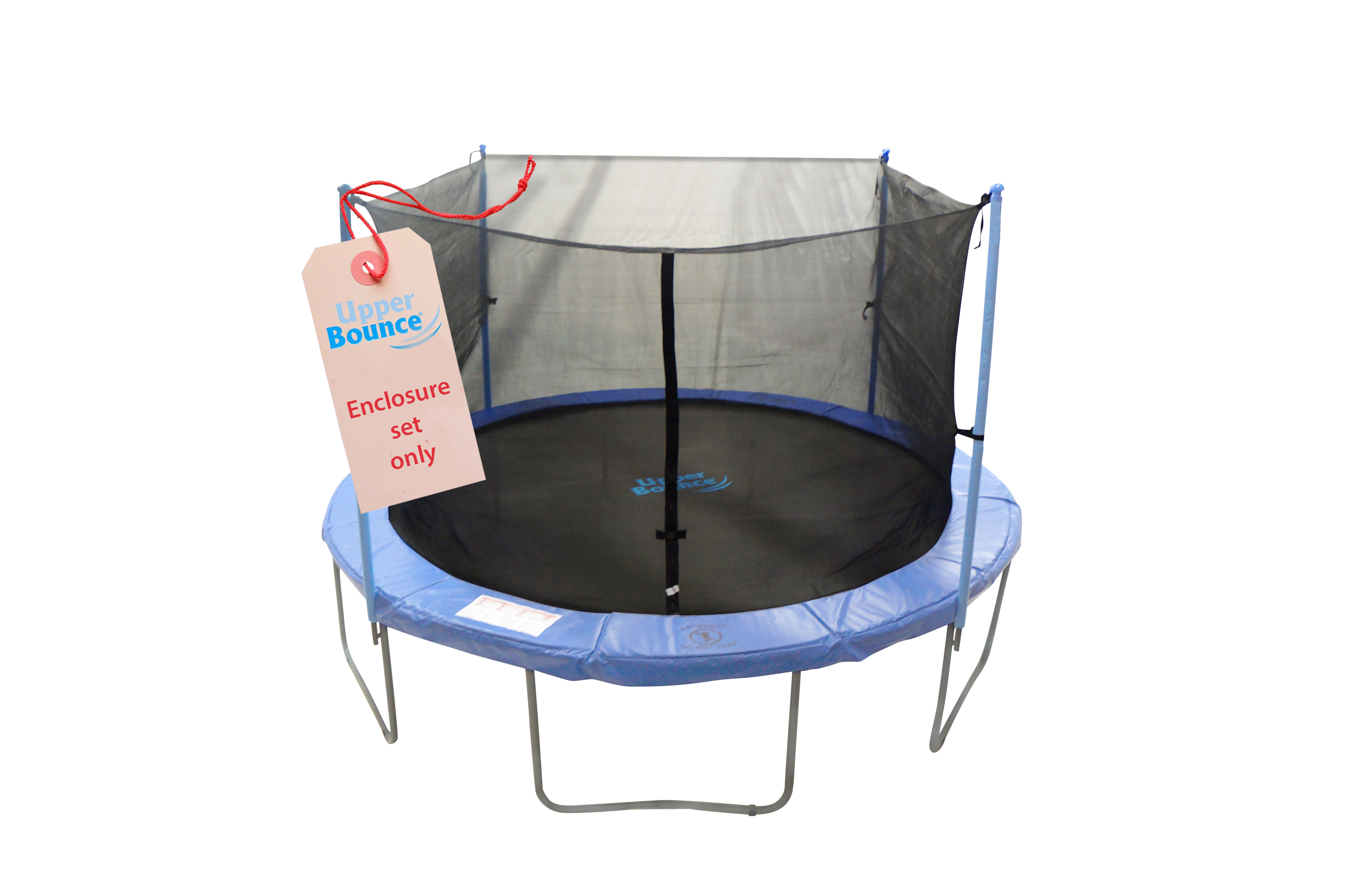 Trampoline Enclosure Set, to fit 14 FT. Round Frames, for 2 or 4 W-Shaped Legs -Set Includes: Net, Poles & Hardware Only - image 1 of 6