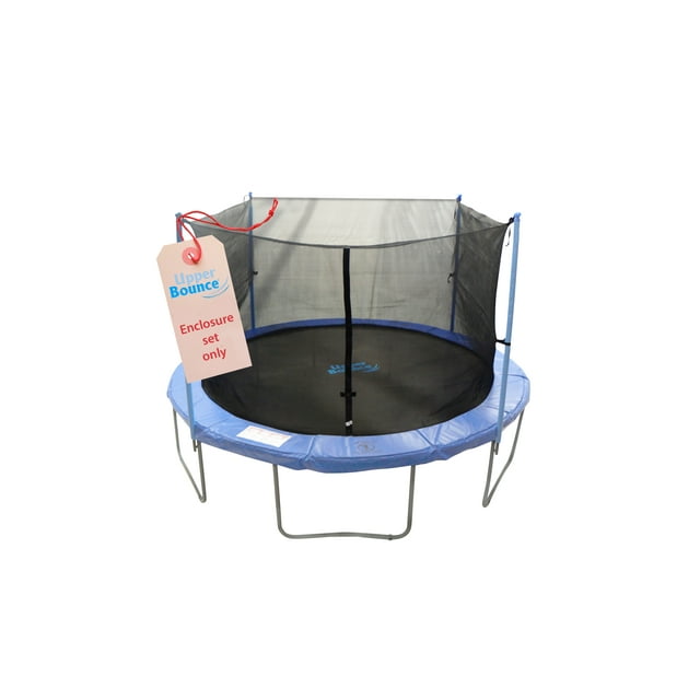 Trampoline Enclosure Set, to fit 14 FT. Round Frames, for 2 or 4 W-Shaped Legs -Set Includes: Net, Poles & Hardware Only