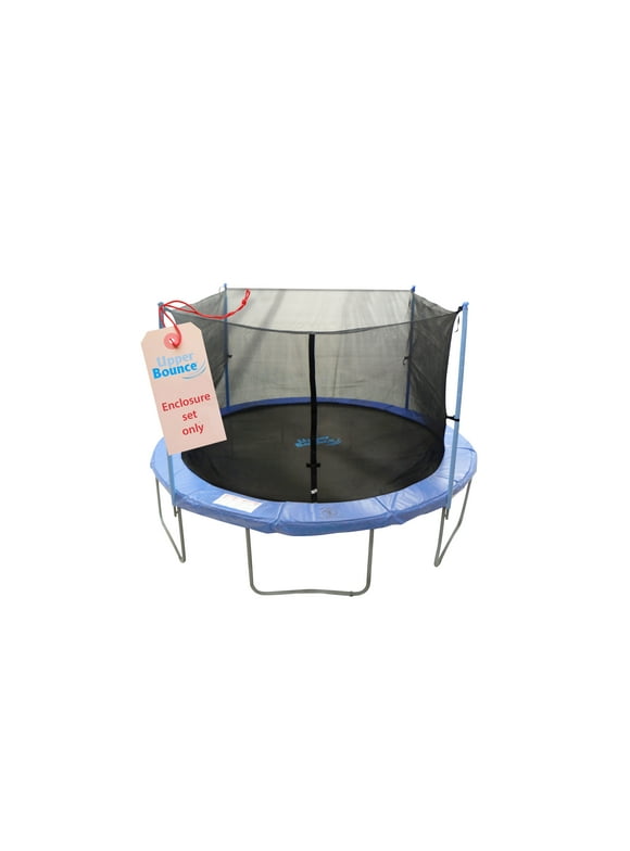 Trampoline Enclosure Set, to fit 14 FT. Round Frames, for 2 or 4 W-Shaped Legs -Set Includes: Net, Poles & Hardware Only