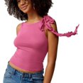 thumbnail image 2 of ZOUSSIQI Womens Pullover Tank Tops, O-neck, Ruched Tank Top, Solid Color, Ruffles for Party for Women CA919-22546, 2 of 3