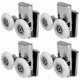 thumbnail image 1 of 4pcs Heavy Duty Shower Door Rollers, 23mm Dual Zinc Alloy Wheels for Flat Sliding Tracks, 1 of 5