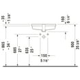 thumbnail image 2 of Duravit 0330480017 Rectangular Ceramic Undermount Bathroom Sink with Overflow, White, 2 of 6