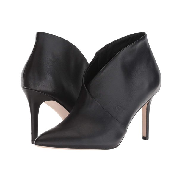 Jessica Simpson - Jessica Simpson Womens Heeled V-Topline Leather Ankle Booties (Black, 8