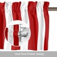 thumbnail image 6 of Red and Valance Curtain White Striped Geometric Window Valances Rod Pocket Short Curtains Window Treatments for Kitchen Bedroom Bathroom Laundry 42" x 18", 6 of 9