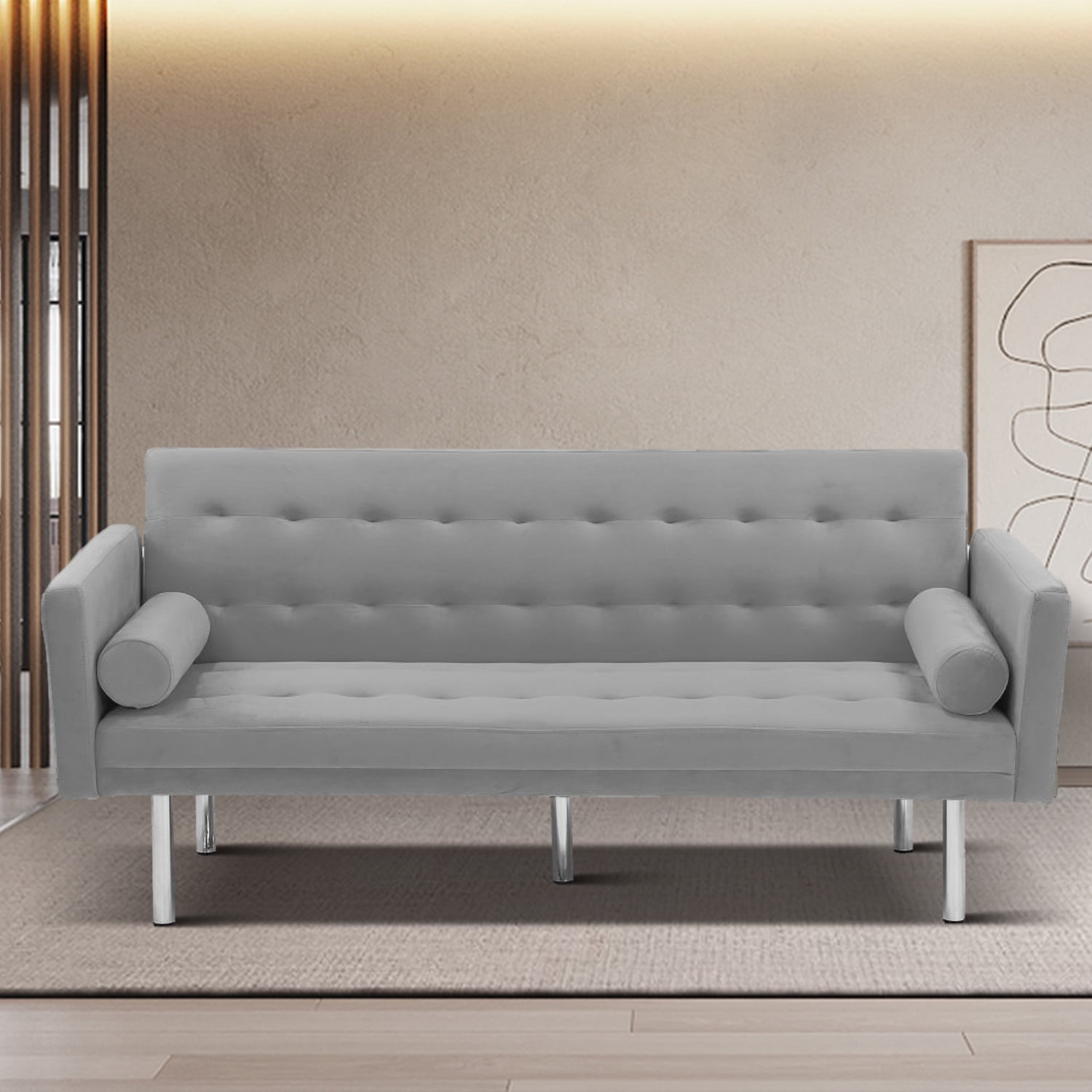 Modern Minimalist Style Sofa Adjustable Backrest Loveseat Sofa with 2