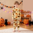 thumbnail image 3 of NOEGOEU 2-9 Years Toddler Boys Girls Halloween Pajamas Kids Long Sleeve Cute Sleepwear Set (Beige,6-7 Years), 3 of 6