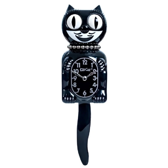 Retro Kitchen Lady Kit Cat Clock 15.5" Classic Black Full Size Kit-Cat Klock with Moving Eyes and Tail Retro Style