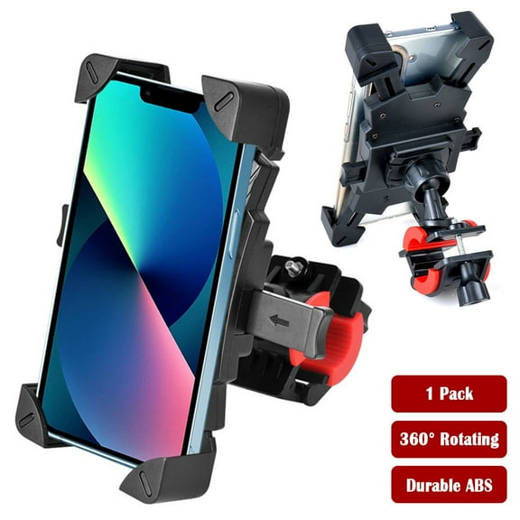 HOMEYA Adjustable Motorcycle Phone Mount, Bike Phone Mount Clamp with Vibration Damping One Hand Operation, Universal Cell Phone Bicycle & Motorcycle Handlebar Phone Holder for 4.0"-7.2" Phones, Black