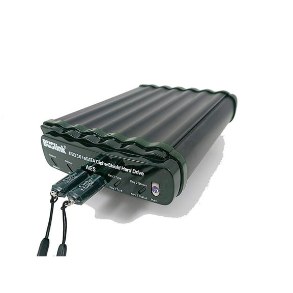 CipherShield Dual Keys FIPS 140-2 Level 2 HIPAA 256-bit AES USB 3.0/eSATA RAID 0 Hardware Encrypted External Desktop SSD Drive (8TB)