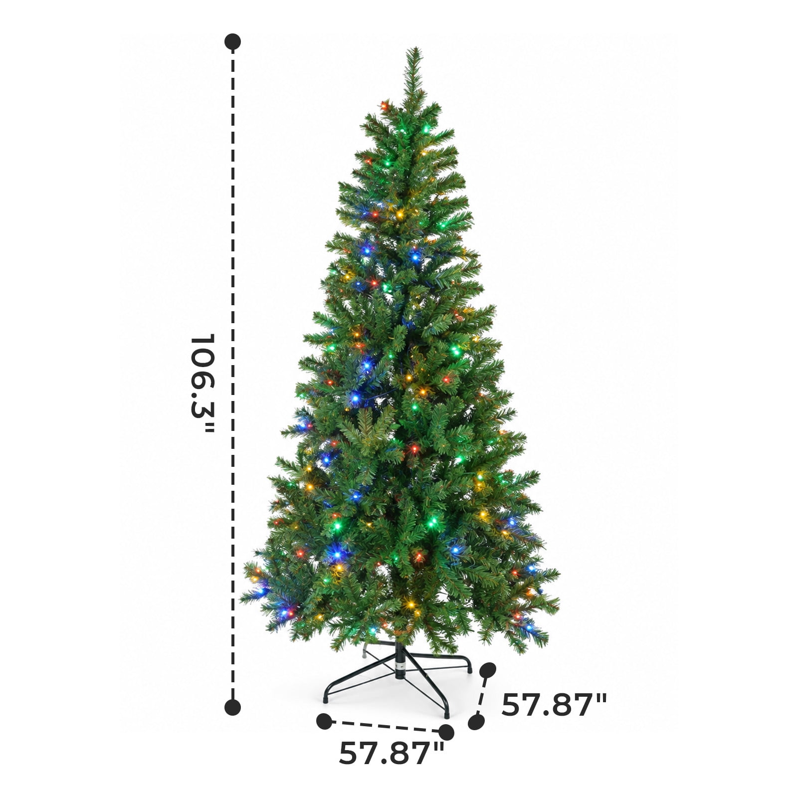 Alvantor Pre-Lit Artificial Christmas Tree with Colorful Lights for Home, Green 9FT