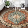 thumbnail image 3 of Alfombra Lahome Boho Tribal redonda de 6 pies, lavable, para sala de estar, 3 of 9