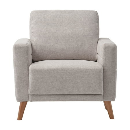 CorLiving Clara Modern Light Gray Upholstered Accent Armchair – Perfect Armchair for Living Room – Stylish Reading Chair for Adults – Ultimate Lounge Arm Chair – Ideal Living Room Accent Chairs