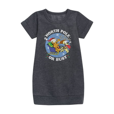 

Garfield - North Pole Or Bust - Toddler And Youth Girls Fleece Dress