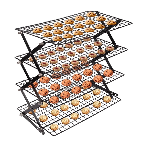 YOYTOO 4 Tier Cooling Racks for Baking Cookies, Collapsible Wire Baking Rack for Oven Cooking Grilling