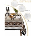 thumbnail image 2 of Brown Aztec Table Cloth, Boho Southwest Ethnic Neutral Motifs Waterproof Tablecloth for Square Tables, Reusable Washable Fabric Table Cover for Restaurant Kitchen Dining Tables 60"x60", 2 of 6