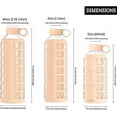 thumbnail image 2 of purifyou Premium 40/32/22/12 oz Reusable Borosilicate Glass Water Bottles with Time and Volume Markings, Non-Slip Silicone Sleeve & Stainless Steel Lid Insert, for Water, Milk, Juice (40oz Hazelnut), 2 of 5