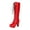 E-99 Red, variant on E-99 Red Womens Lace Up Cowboy Waterproof Boots Thick Heel Winter Fall Comfortable High Shaft Boots