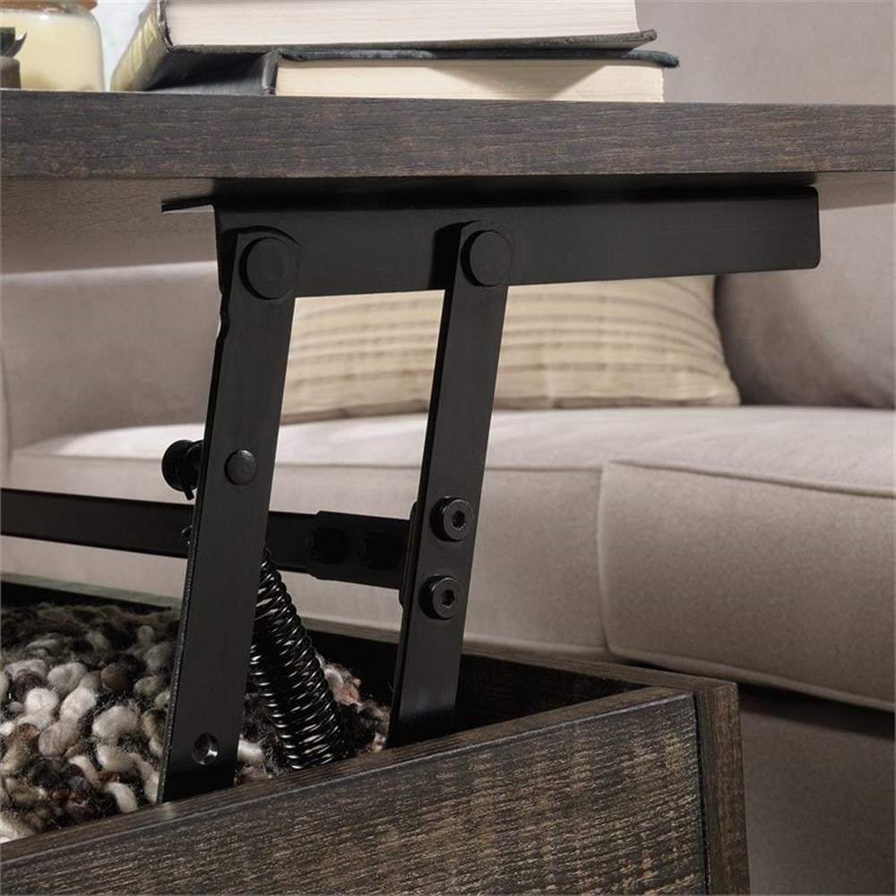 Pemberley Row Engineered Wood and Metal Carbon Oak Coffee Table Rectangular Lift-Top 41.30" x 22.32" x 18.59"
