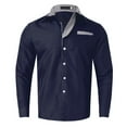 thumbnail image 1 of Men's Fashion Casual Long Sleeve Shirt - Solid Color Collar Button Design, Cotton Linen Blend for Work/Leisure, 1 of 3