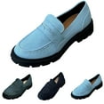 thumbnail image 3 of Womens Platform Denim Loafers Casual Business Chunky Dress Shoes Lightweight Slip On Sneakers, 3 of 4